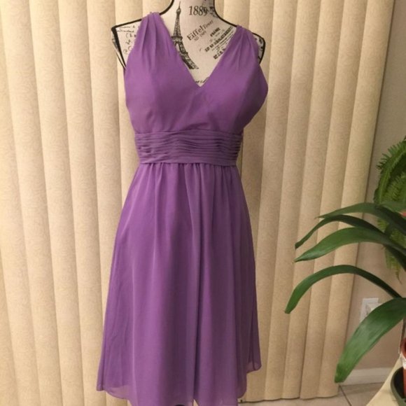 *FINAL PRICE* Iris Purple Chiffon Cute Open Back Short Party Dress Size 10 - Picture 7 of 9